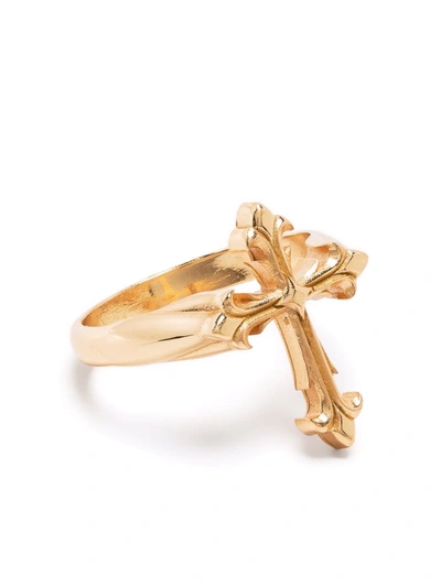 Emanuele Bicocchi 'flexury Cross' Ring In Oro