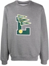 Lacoste Menâs Pennants L Badge Cotton Fleece Sweatshirt - L - 5 In Grey