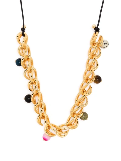 Panconesi Bead-detail Chain-link Necklace In Gold