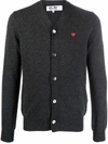Comme Des Garçons Play Logo Button-down Cardigan In Grau