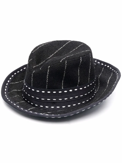 Moschino Contrast-stitch Detail Hat In Black