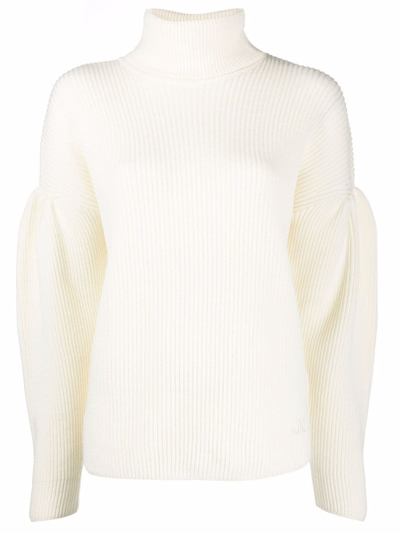 Jacob Cohen Roll-neck Virgin Wool Jumper In Weiss
