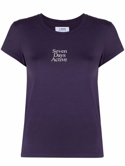 7 Days Active Logo-print T-shirt In Violett