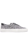 Saint Laurent Men's Venice Abstract-print Low-top Sneakers In Weiss