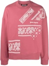 Palm Angels Paisley Logo-print Relaxed Sweatshirt In Rosa