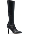 Gia Borghini Rosie 8 100mm Leather Knee-high Boots In Schwarz