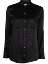 Equipment Signature Slim-fit Silk Shirt In Schwarz