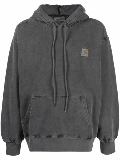 Carhartt Work In Progress Vista Logo Patch Hoodie In Gray