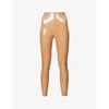 Commando Womens Cocoa Patent Faux-leather Leggings Xl
