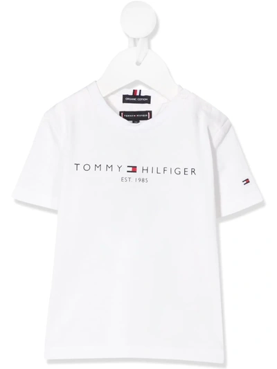 Tommy Hilfiger Junior Babies' Signature Logo Polo Shirt In White