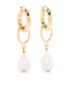 Mounser 14kt Yellow Gold-plated Object Found Freshwater Pearl Earrings In White