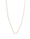 POPPY FINCH 14KT YELLOW GOLD SPACED PEARL NECKLACE