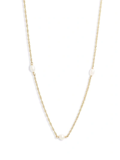 Poppy Finch 14kt Yellow Gold Spaced Pearl Necklace