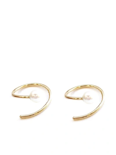 Poppy Finch 14kt Yellow Gold Pearl Spiral Earrings