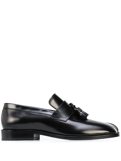 Maison Margiela Black Leather Tabi Loafers