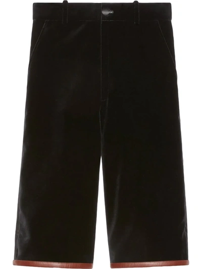 Gucci Velvet Knee-length Shorts In Black