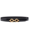 Saint Laurent Link Buckle Calfskin Leather Belt In Black