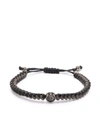 DIESEL LOGO-CHARM BRAIDED BRACELET