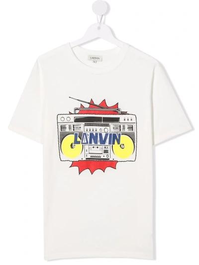 Lanvin Enfant Kids' Graphic-print Cotton T-shirt In White