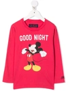 Mc2 Saint Barth Teen Cartoon-print Long-sleeve Top In Red