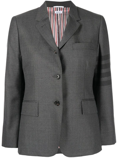 Thom Browne 4-bar Stripe Single-breasted Blazer In Grey