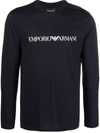 Emporio Armani Men's Logo Cotton T-shirt In Blau