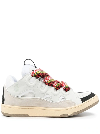 Lanvin Leather Sneakers With Unique Lacing System In Multi