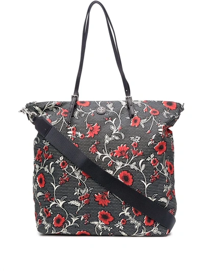 Tory Burch Retro Block Print Tote Bag In Blau