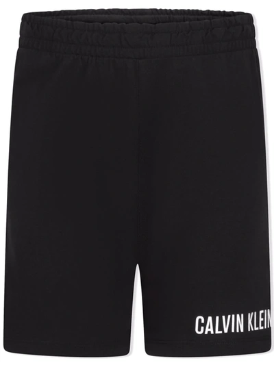 Calvin Klein Kids' Logo-print Track Shorts In Black