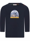 Paul Smith Junior Snow Globe-print Long-sleeve Top In Blue