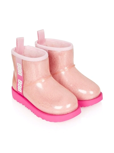 Ugg Teen Shearling Ankle Boots In Pink