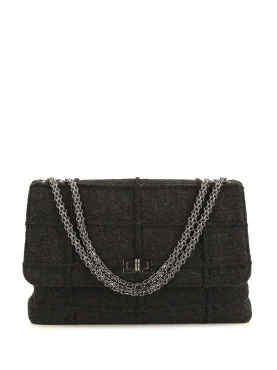 Pre-owned Chanel Panelled 2.55 Shoulder Bag In Grey