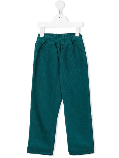 Coco Au Lait Kids' Corduroy Straight-leg Trousers In Green
