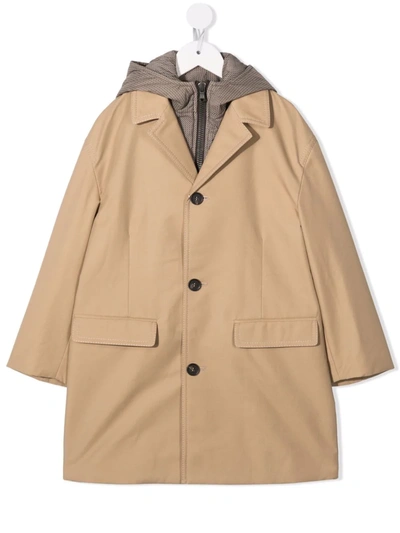 Fendi Kids' Single-breasted Trench Coat In Neutrals