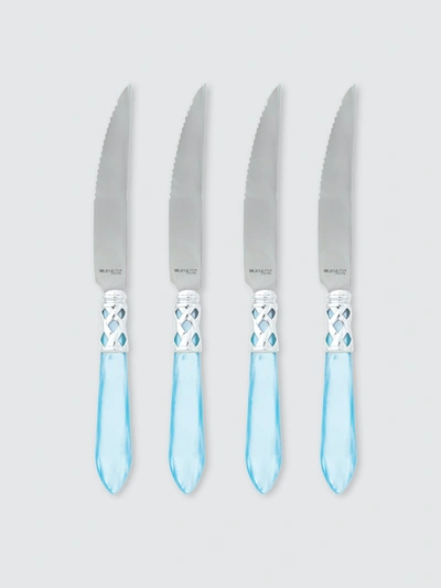 Vietri Aladdin Brilliant Steak Knives In Light Blue