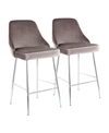 Lumisource Marcel Chrome Counter Stool, Set Of 2