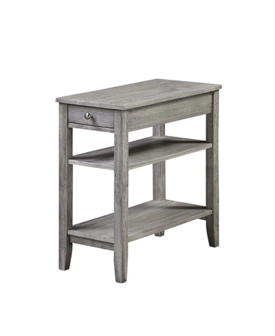 Convenience Concepts American Heritage 1 Drawer Chairside End Table With Shelves In Gray
