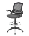 BOSS OFFICE PRODUCTS MESH DRAFTING STOOL WITH FLIP ARMS