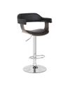 AC PACIFIC CONTEMPORARY SWIVEL ADJUSTABLE BARSTOOL WITH PADDED ARMRESTS