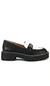Sam Edelman Laurs Platform Loafer In Black & Bright White
