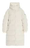 MONCLER WOMEN'S HAINARDIA LONG QUILTED FAUX SHEARLING HOODED PARKA
