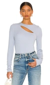 Lamade Verge Peek A Boo Long Sleeve Top In Quarry