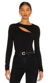 Lamade Verge Peek A Boo Long Sleeve Top In 블랙