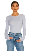 Lamade Long Sleeve Crew Neck Top In Quarry