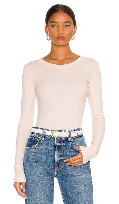 Lamade Long Sleeve Crew Neck Top In Soft Sand