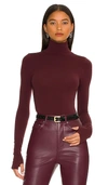 Commando Ballet Turtleneck Bodysuit With Thumb Holes In Raisin