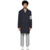 THOM BROWNE NAVY DOWN 4-BAR CHESTERFIELD COAT