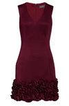 Donna Ricco Cupcake Hem Scuba Sheath Dress In Wine