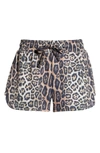 Onzie Divine French Terry Lounge Shorts In Leopard