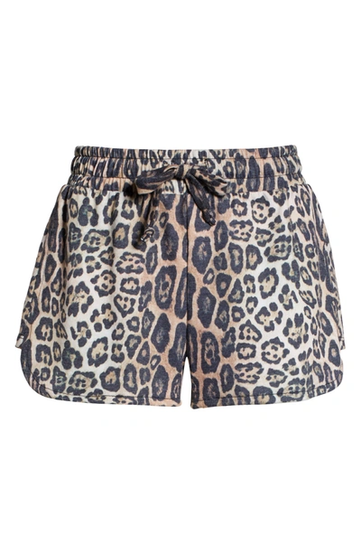Onzie Divine French Terry Lounge Shorts In Leopard